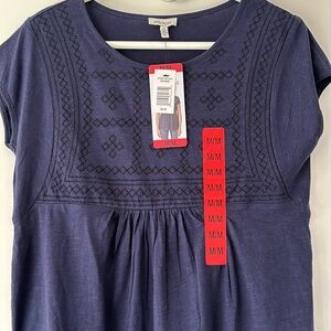 🍀3 for $25🍀 NWT Ella Moss Babydoll Shirt Sleeve Blue Top Size Medium